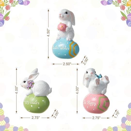 Glitzhome® 4.5" Easter Bunny Table Décor Set